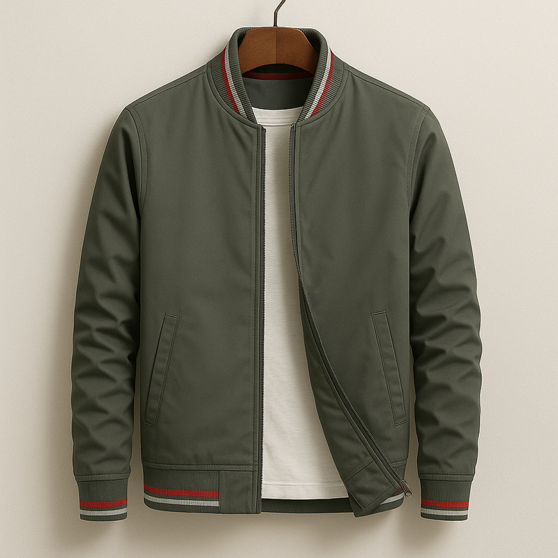 Lenoir™ | Stylish Striped Bomber Jacket