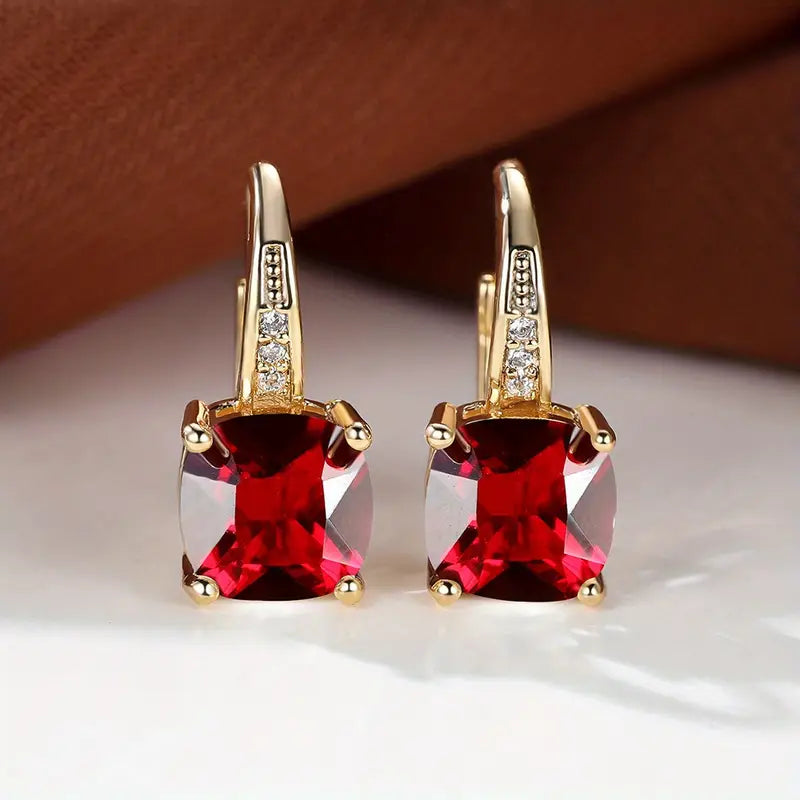 Cher Mystic Stone Hoop Earrings | Gold
