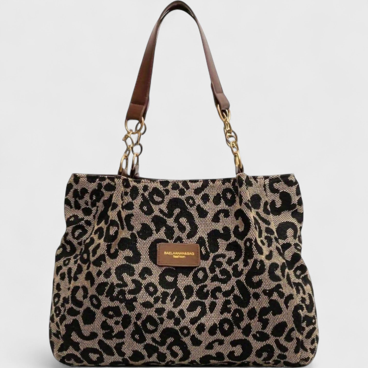 Aundria | Large bag with elegant leopard print