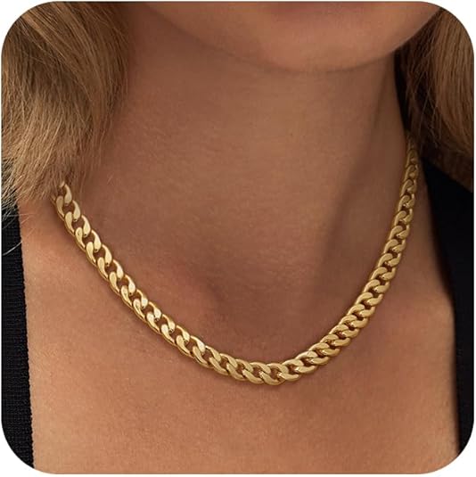 Ziva Thick Cuban Link Necklace | Gold
