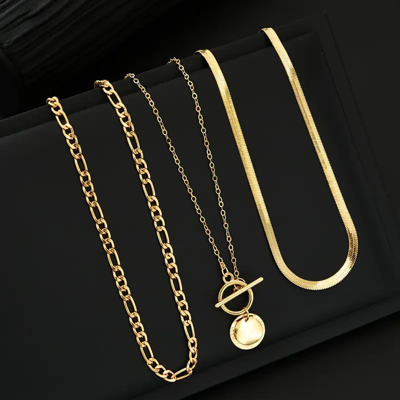 Demi Layered necklace with textured coins Savira | Gold