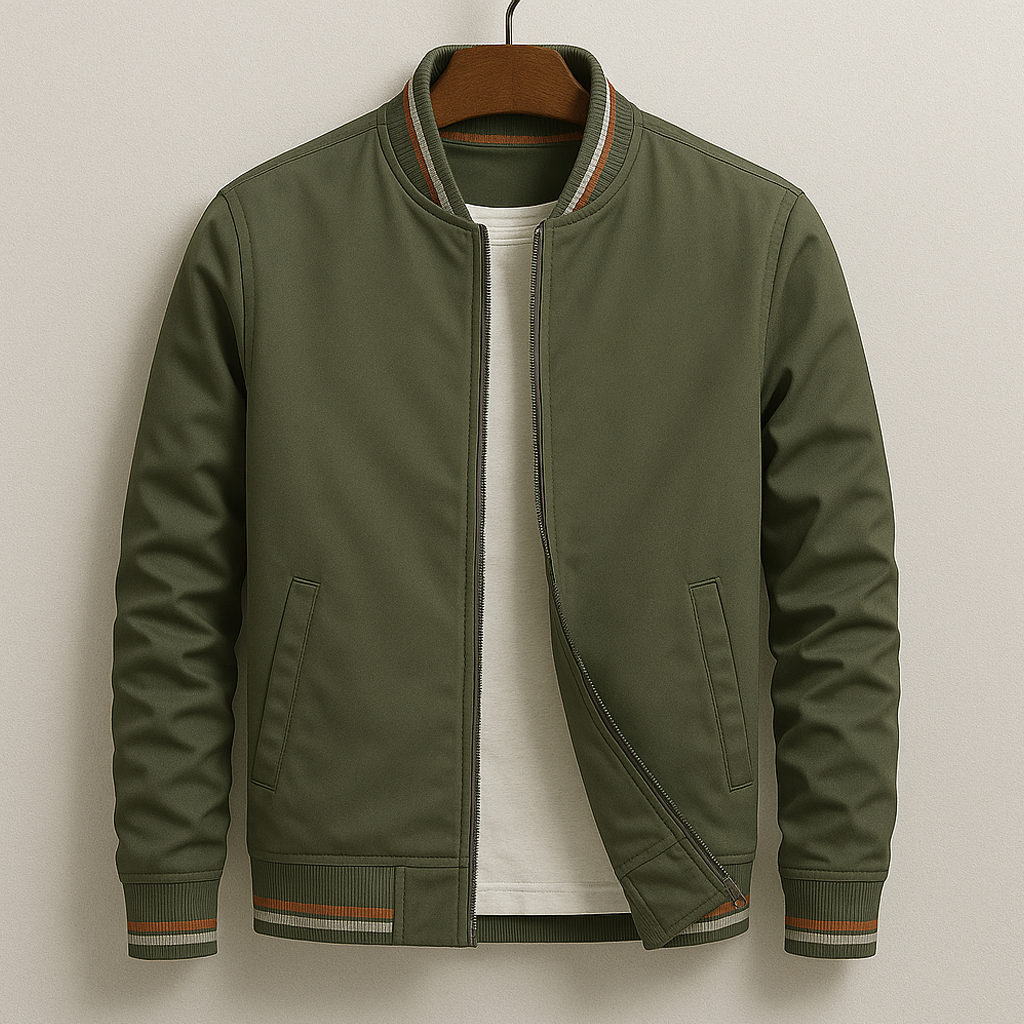 Lenoir™ | Stylish Striped Bomber Jacket