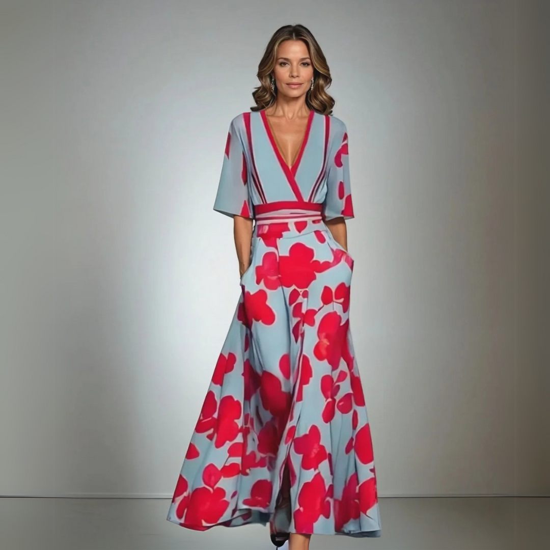 Victoria | Elegant dress with floral pattern