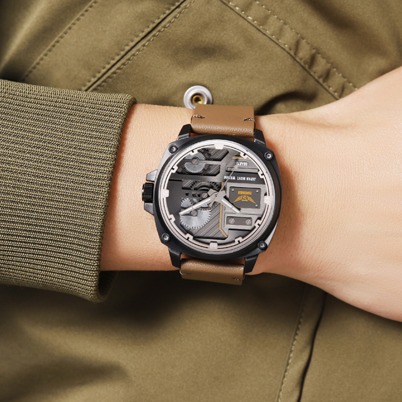 Men's Leather Quartz Watch™ - Olsen & Olsen