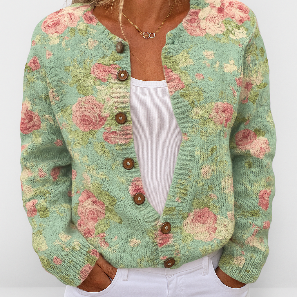 Emma | Women's Floral Knit Cardigan | Versatile Fit