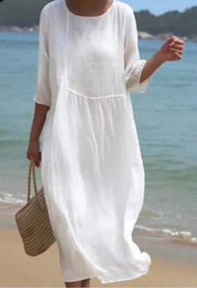 Feliane™ | Linen Front Panel Dress