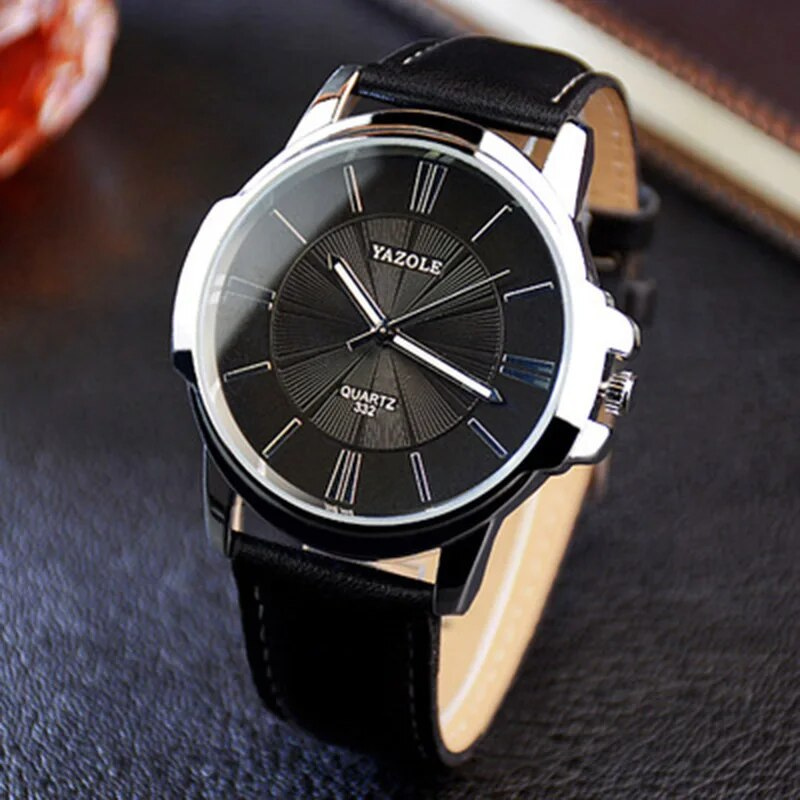 Luxurious Blue Glass Leather Watch™ - Olsen & Olsen