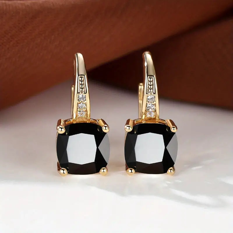Cher Mystic Stone Hoop Earrings | Gold