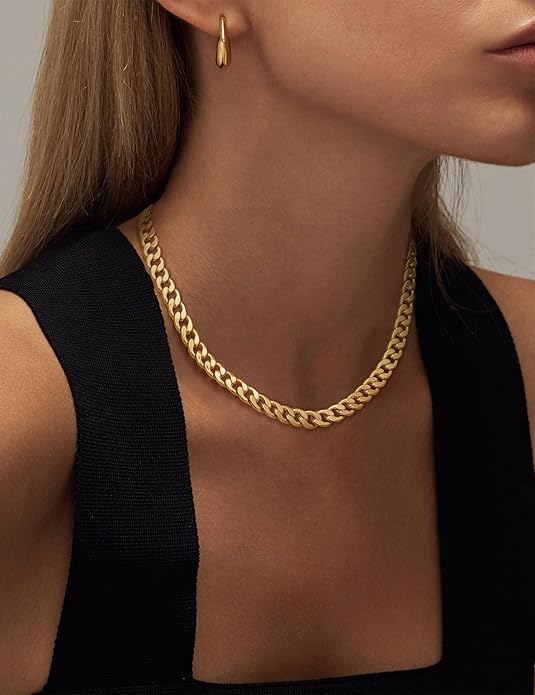 Ziva Thick Cuban Link Necklace | Gold