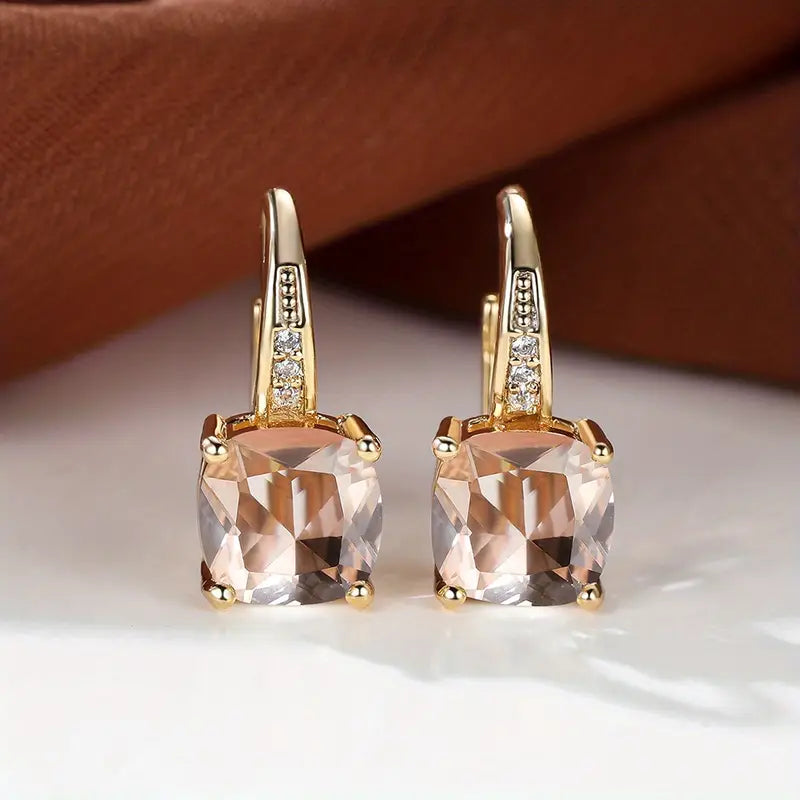 Cher Mystic Stone Hoop Earrings | Gold