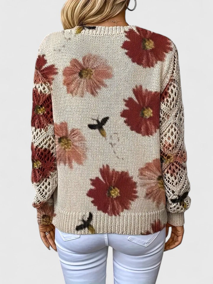 Raven | Elegant sweater with floral pattern