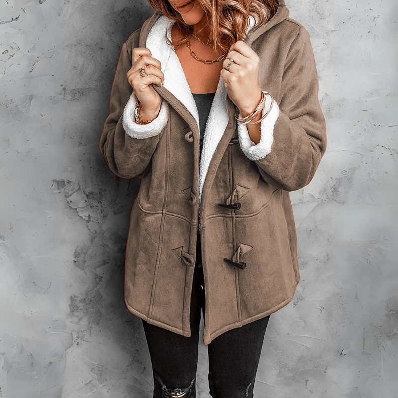 Olivia I Chic Furry Coat with Hood