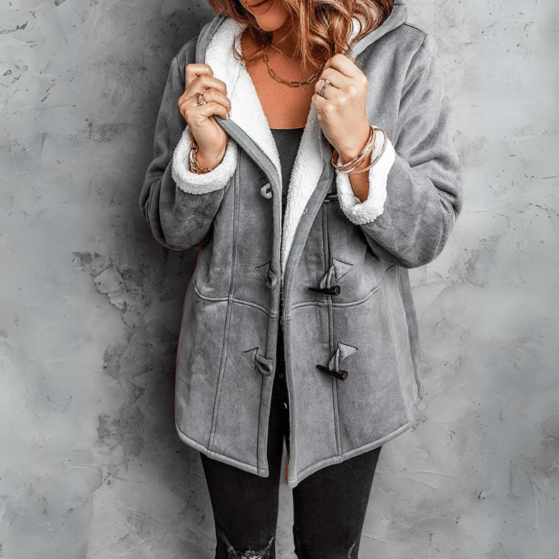 Olivia I Chic Furry Coat with Hood
