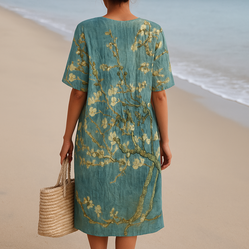 ALMONDE | Teal Flower Printed Dress