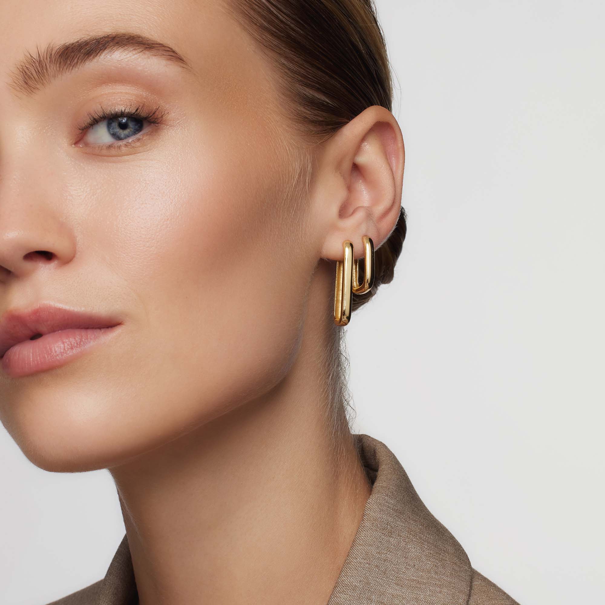 Rhea Large Icon Hoops | Gold