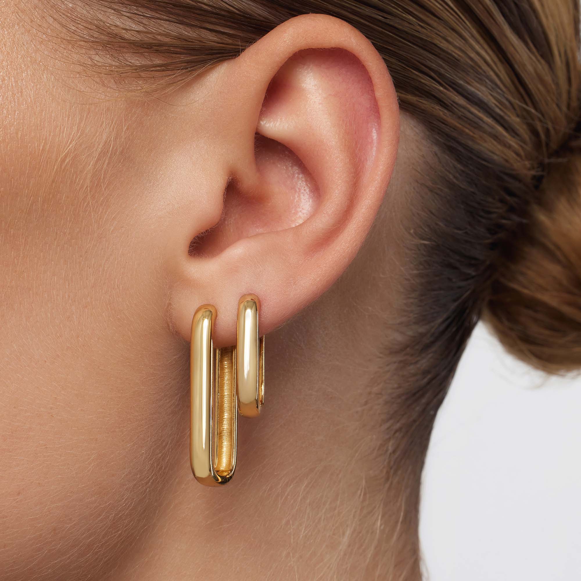 Rhea Large Icon Hoops | Gold