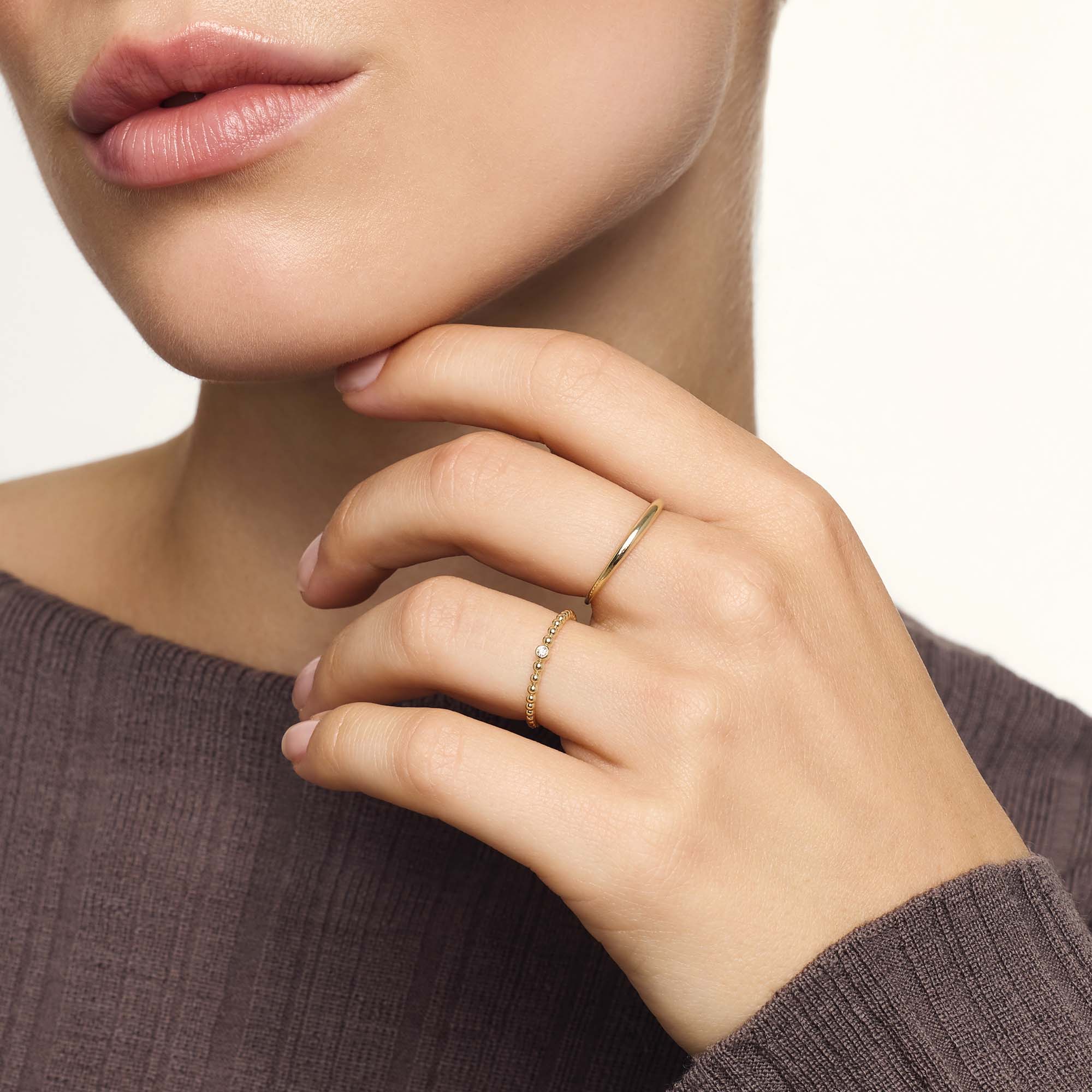 Iris Slim Dome Ring | Gold