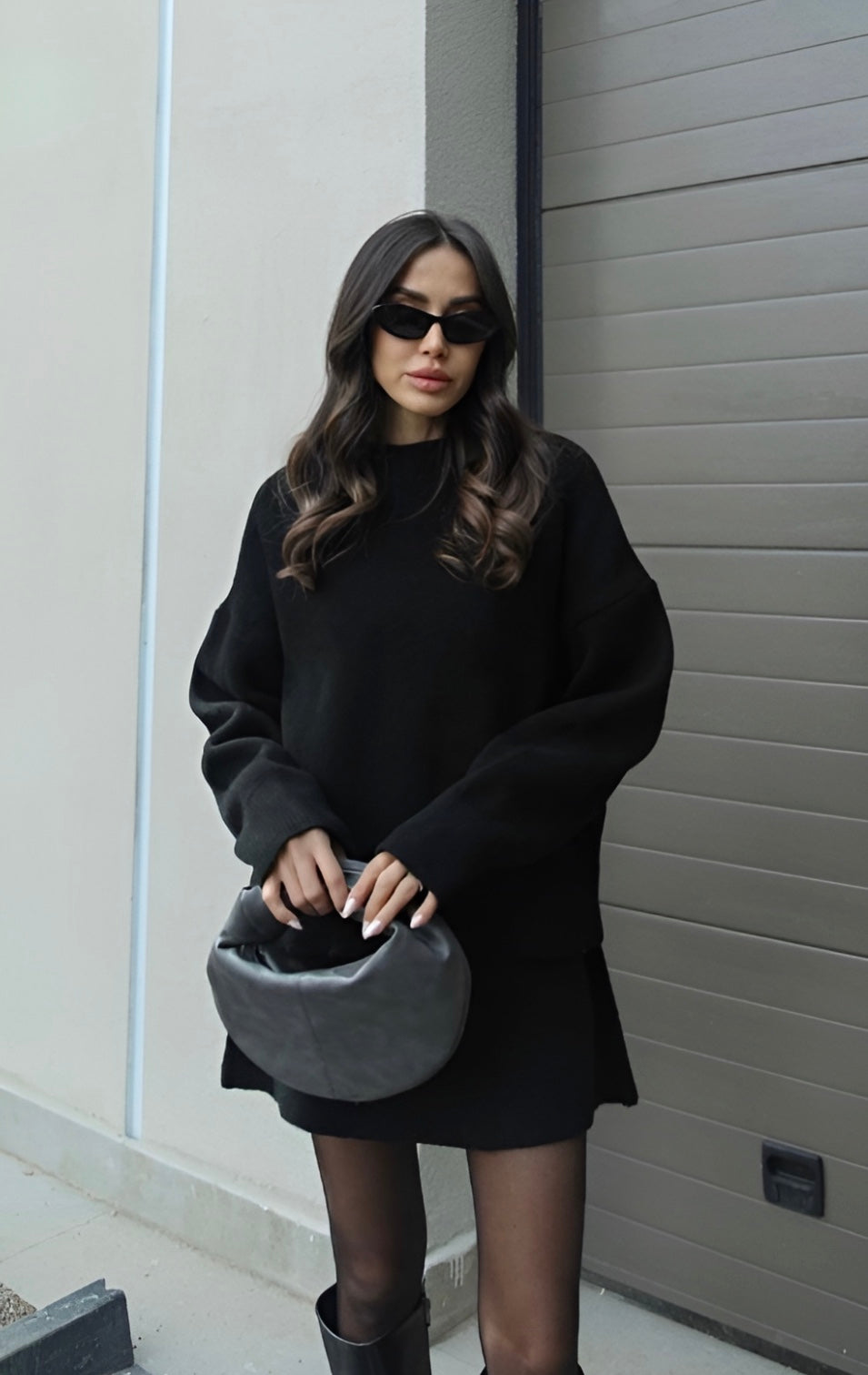 GRAY | COMFORTABLE KNITTED TWO-PIECE SET