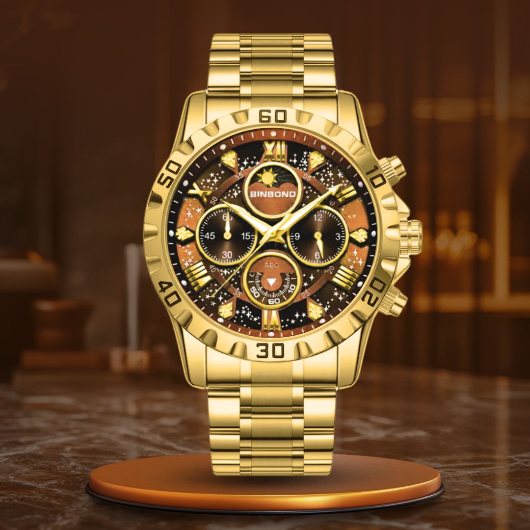 Luxury Chronograph Watch with Metal Bracelet™ - Olsen & Olsen