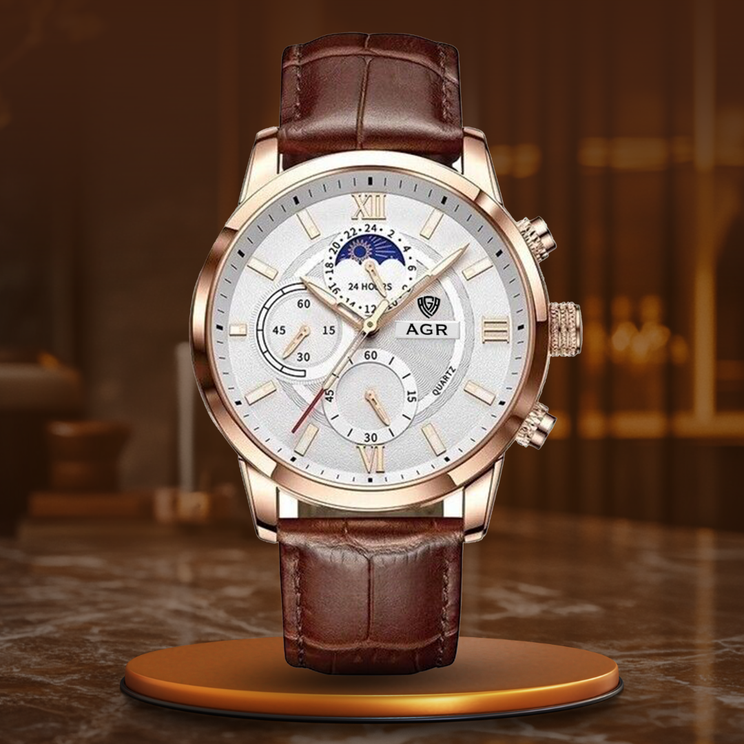 Luxury Leather Quartz Watch™ - Olsen & Olsen