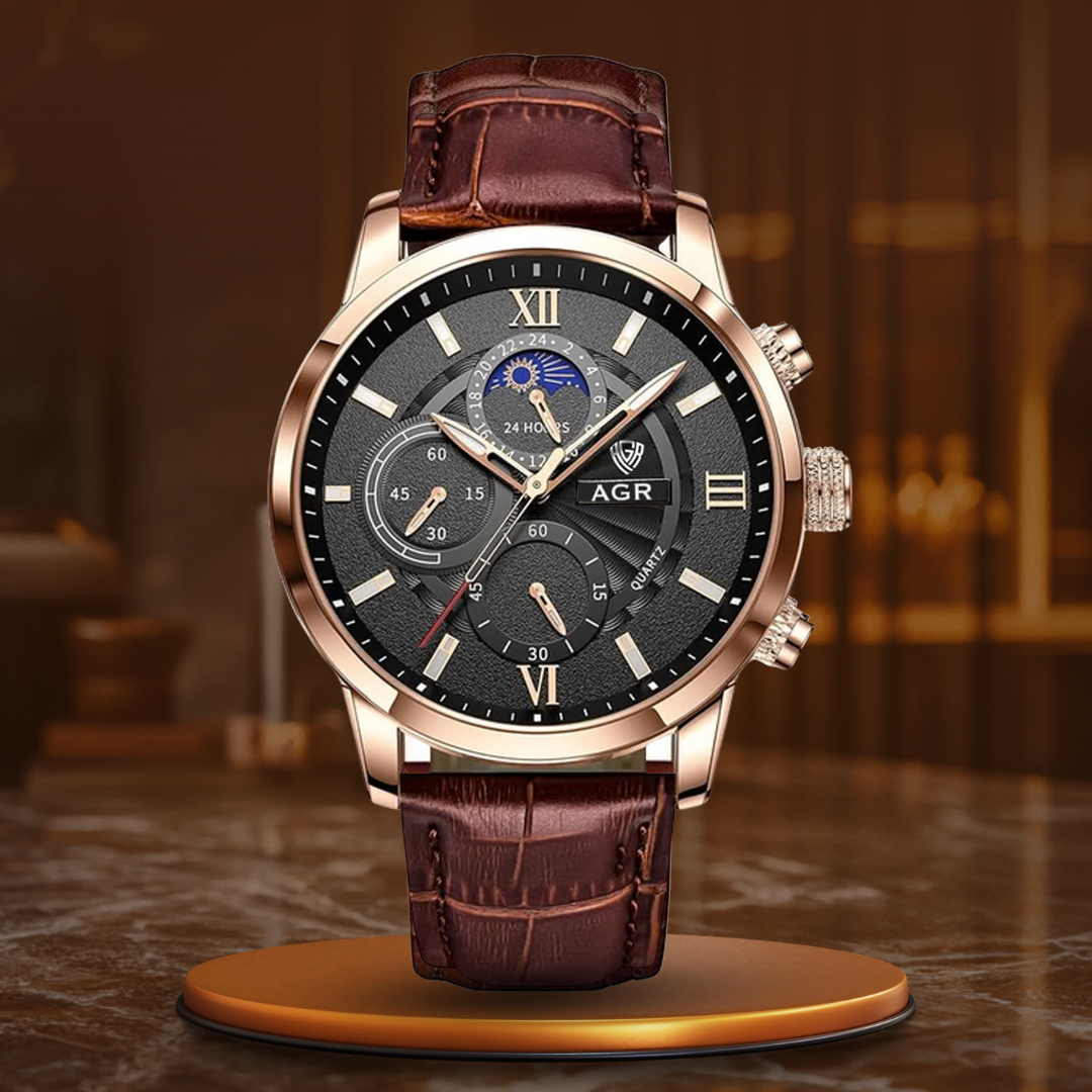 Luxury Leather Quartz Watch™ - Olsen & Olsen