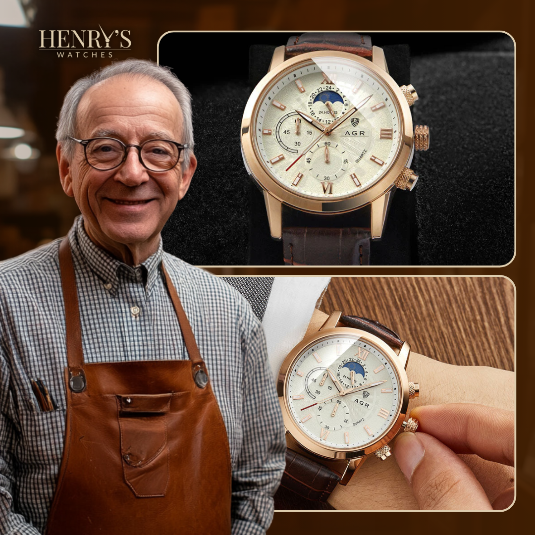 Luxury Leather Quartz Watch™ - Olsen & Olsen