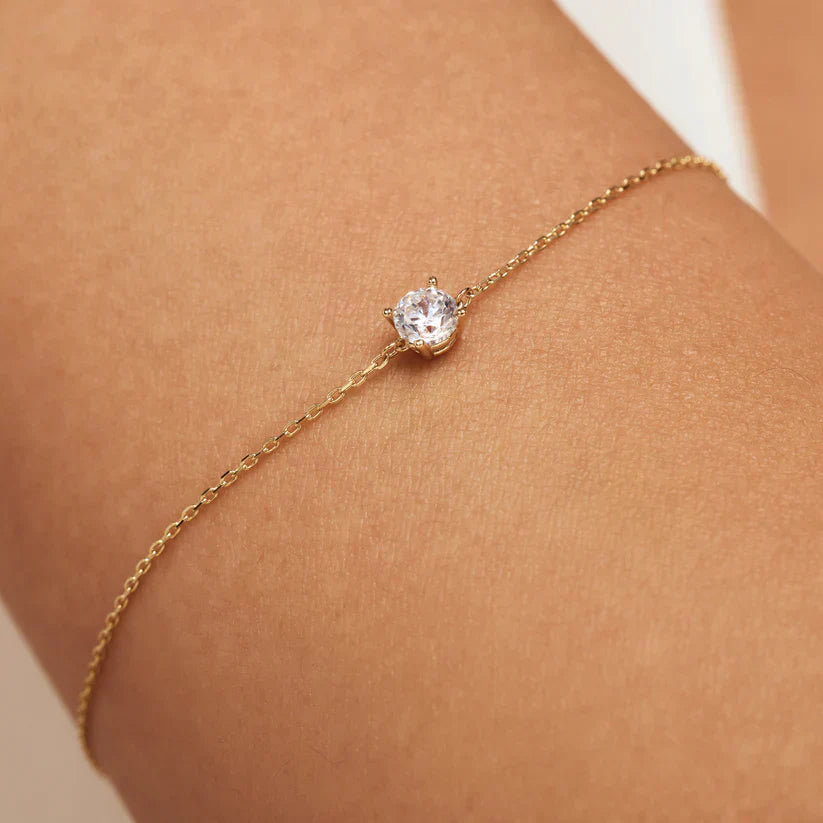 Dana Moissanite Stone Bracelet | Gold