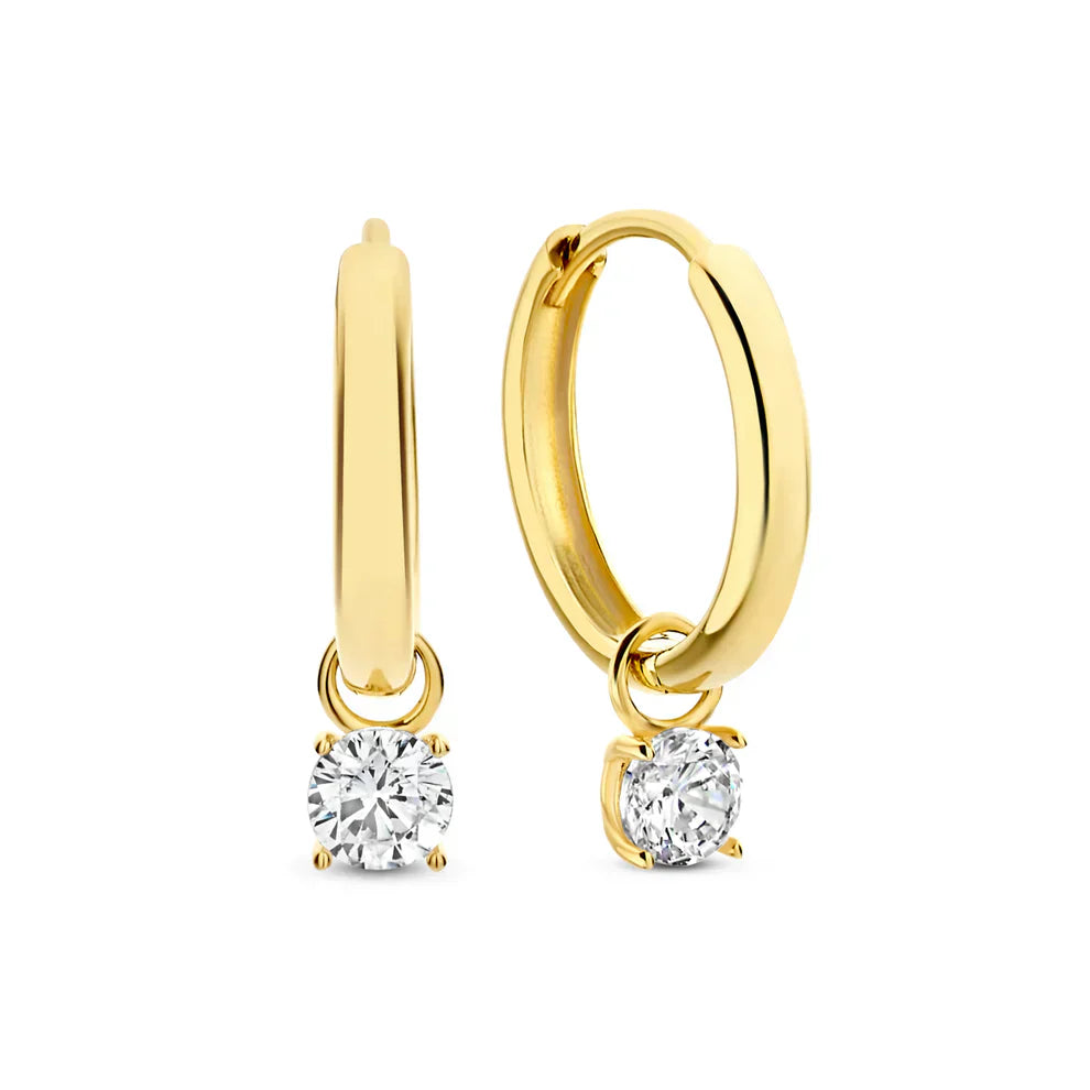 Isla Hoop earrings with Larmes de Lune stones | Gold