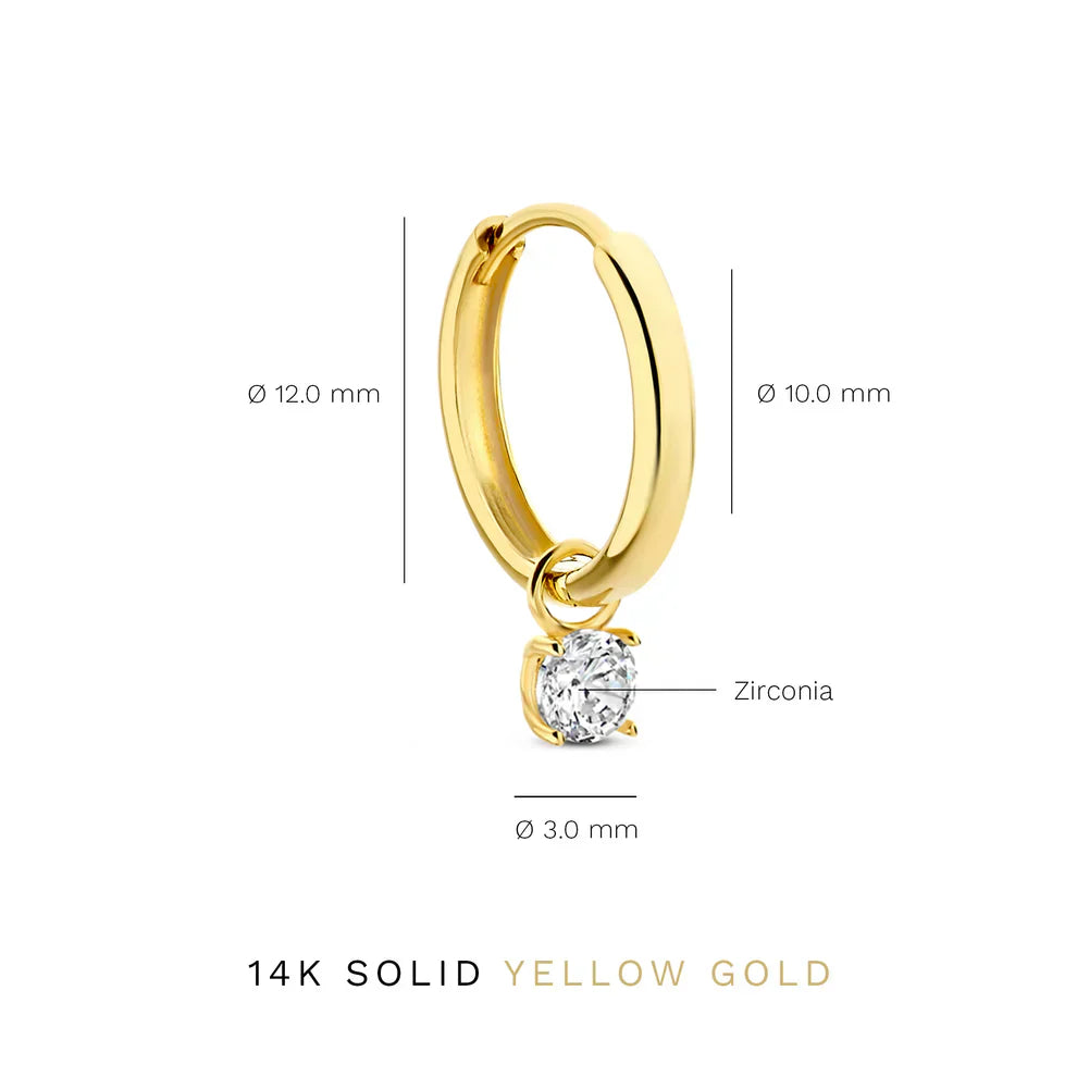 Isla Hoop earrings with Larmes de Lune stones | Gold