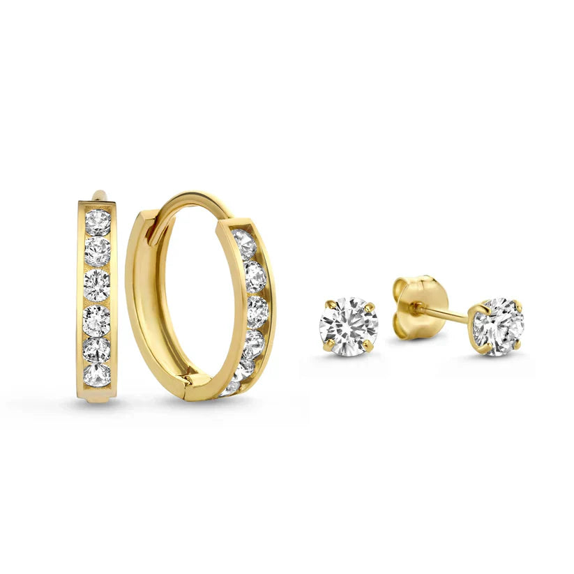 Bryn Brillane Stone Earring Set | Gold