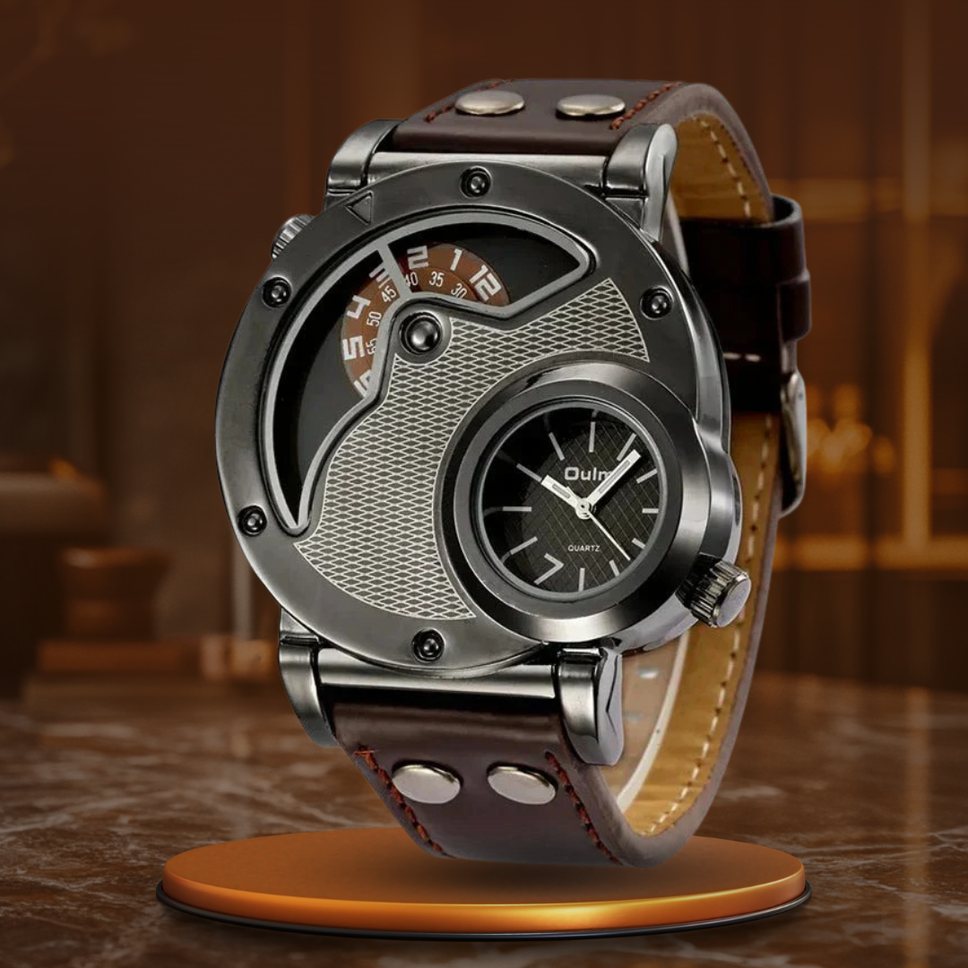 Olsen & Olsen Luxury Dual Time Quartz Watch