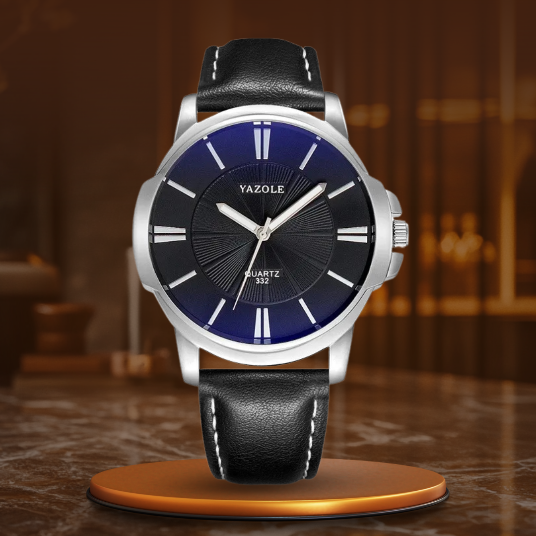 Luxurious Blue Glass Leather Watch™ - Olsen & Olsen