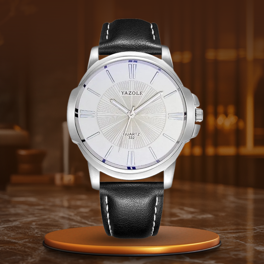 Luxurious Blue Glass Leather Watch™ - Olsen & Olsen
