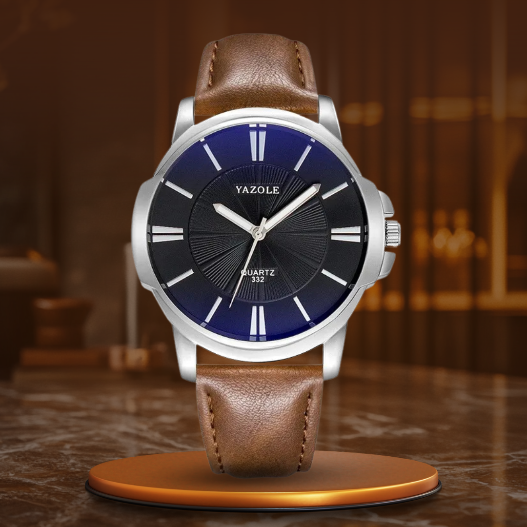 Luxurious Blue Glass Leather Watch™ - Olsen & Olsen