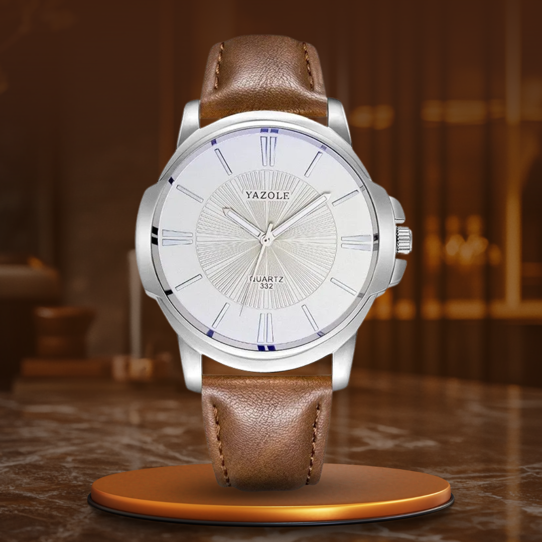 Luxurious Blue Glass Leather Watch™ - Olsen & Olsen