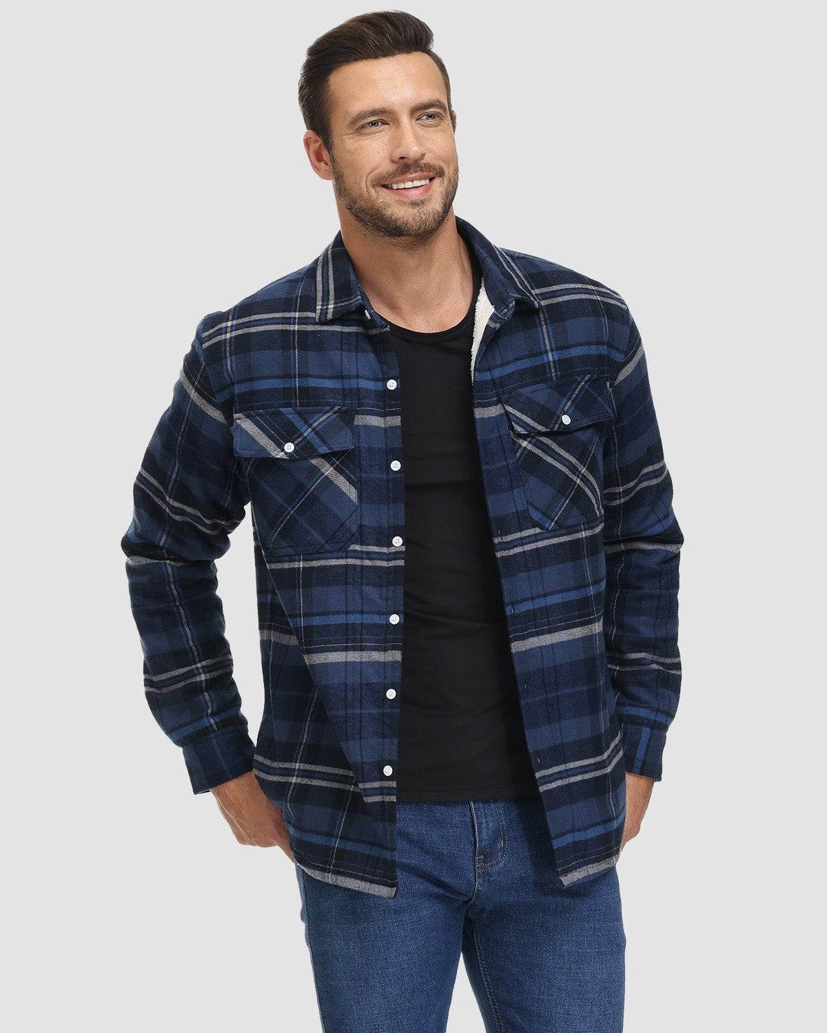 Klaus™ | Warm and Quilted Checkered Overshirt