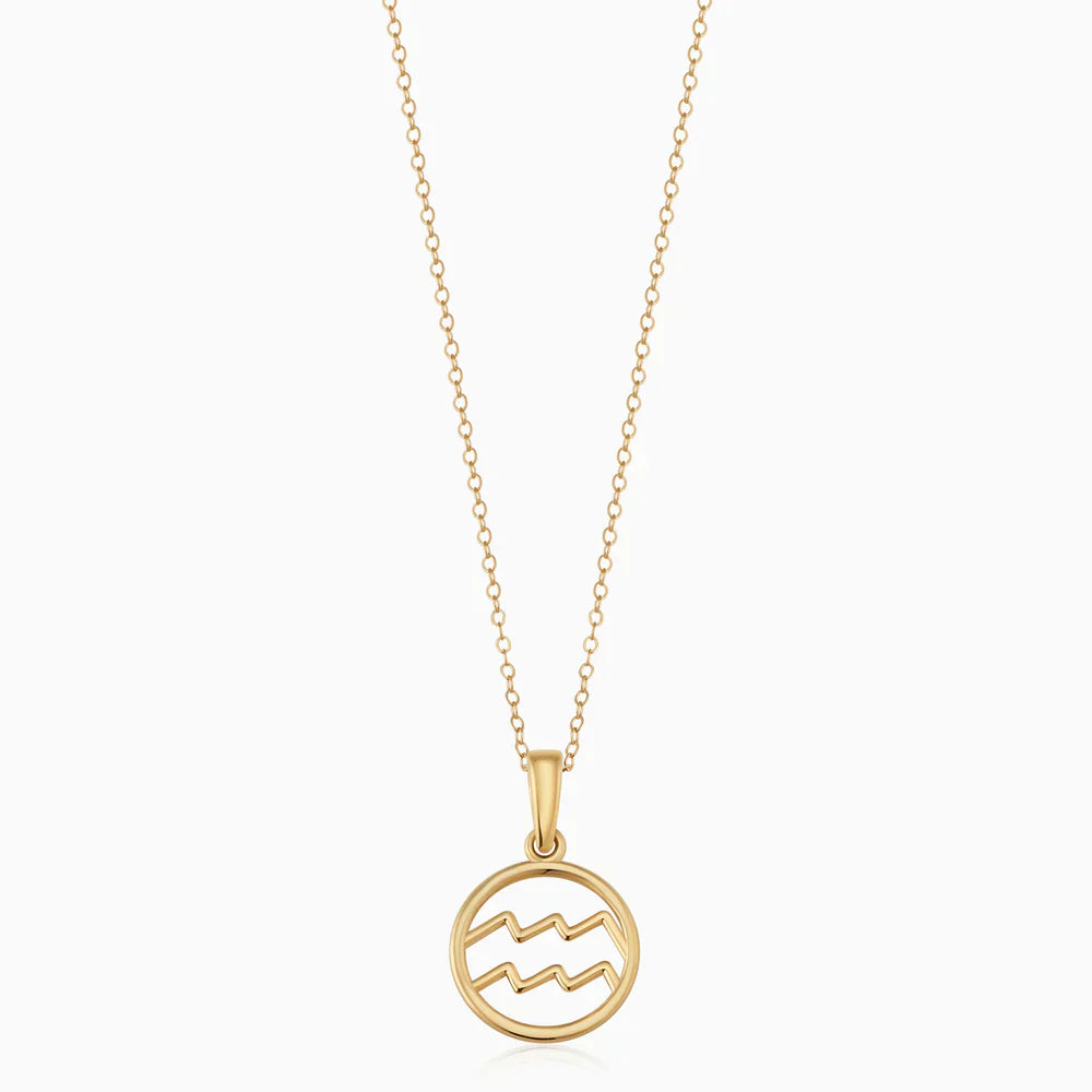 Rose Zodiac Sign Necklace | Gold