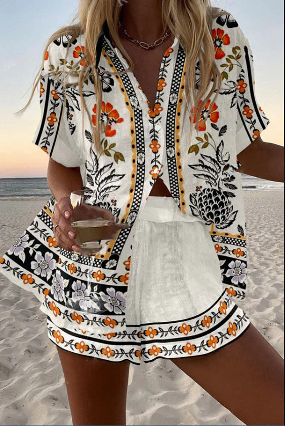 VALERIE | SHORT LINEN PRINTED SET