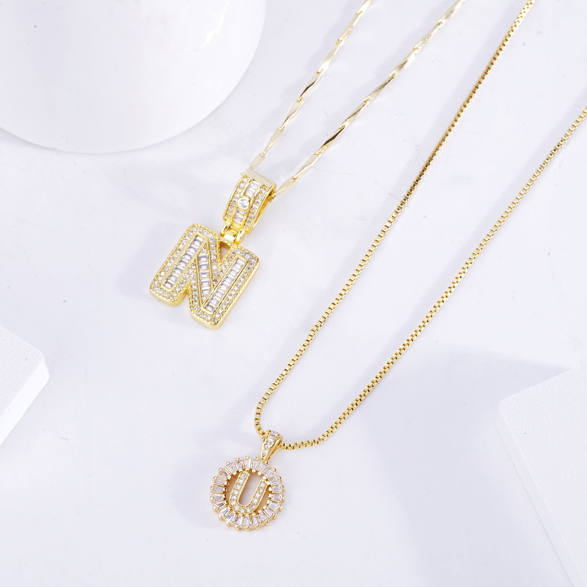 Lark Necklace with embedded initial | Gold