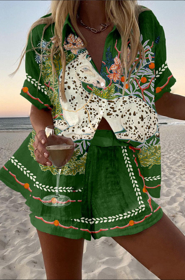 NOVA | SHORT LINEN PRINTED SET
