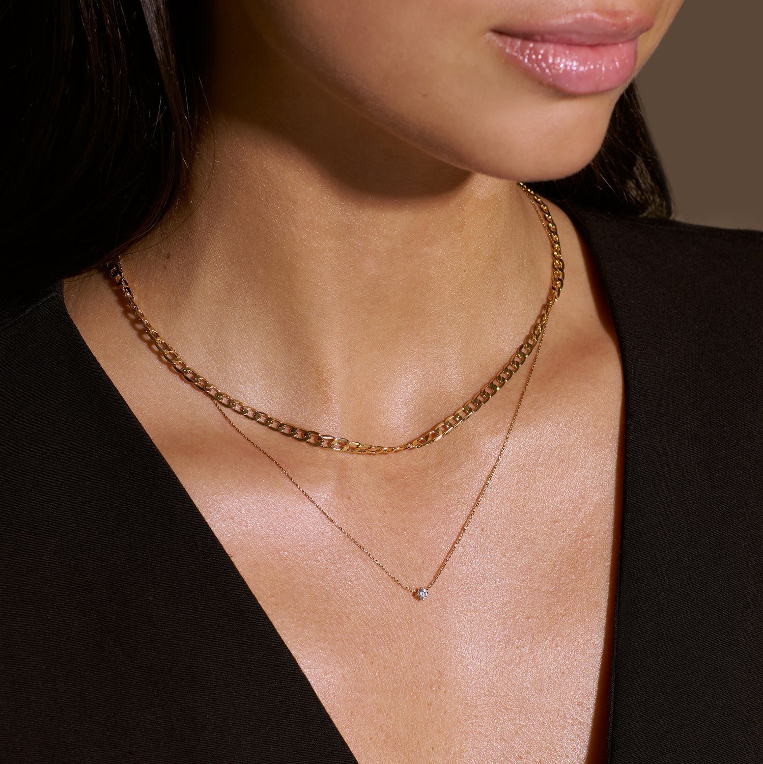 Enid Flat link chain necklace | Gold