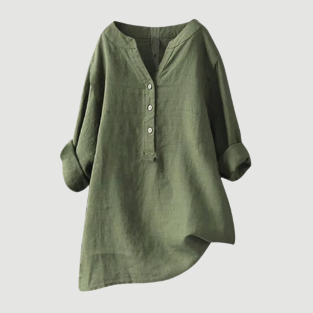 Freja™ - Airy and Comfortable Linen Shirt with Buttons