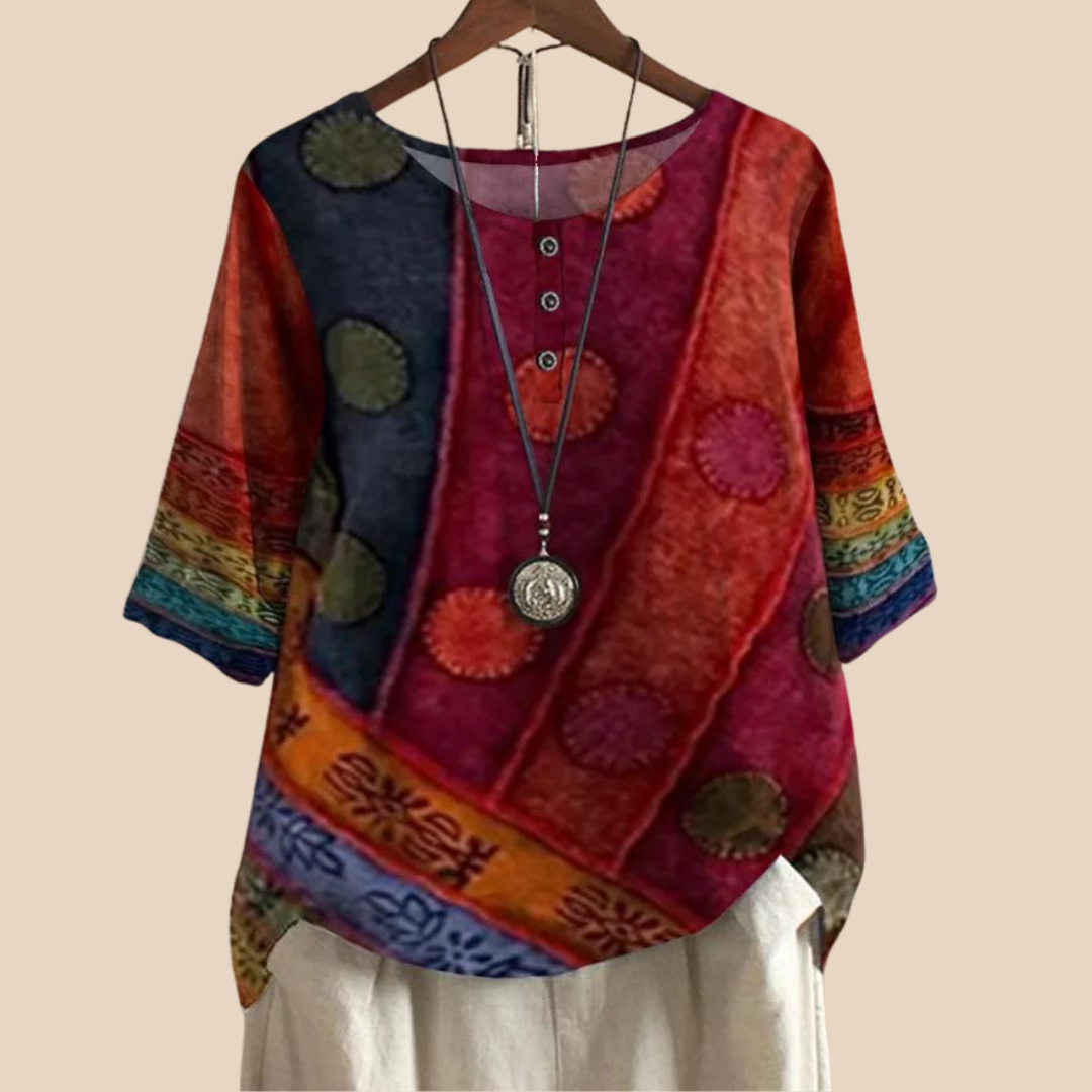 Valarie - Colorful Bohemian Top