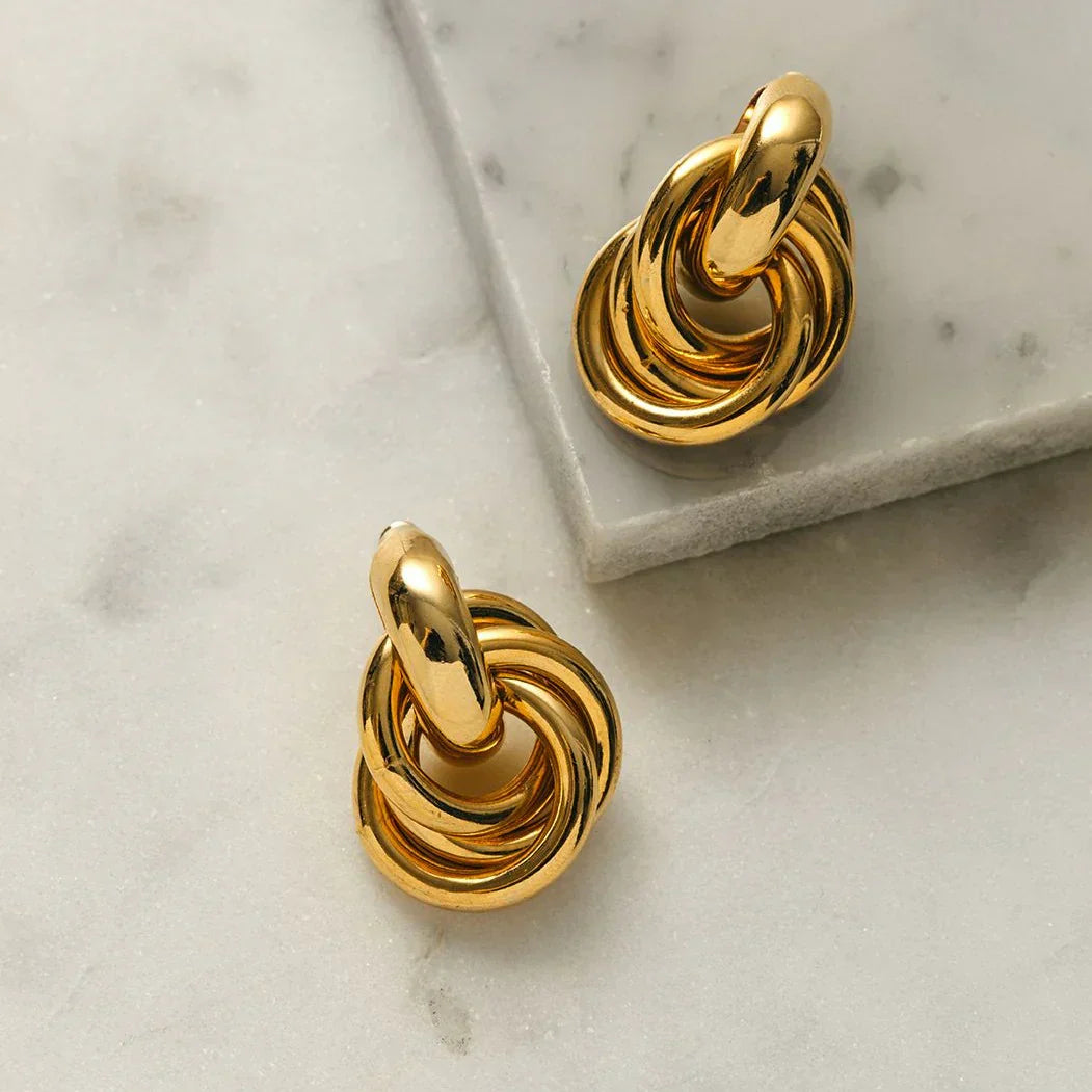 Maia Twisted Statement Earrings | Gold