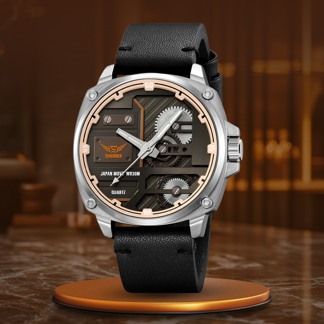 Men's Leather Quartz Watch™ - Olsen & Olsen