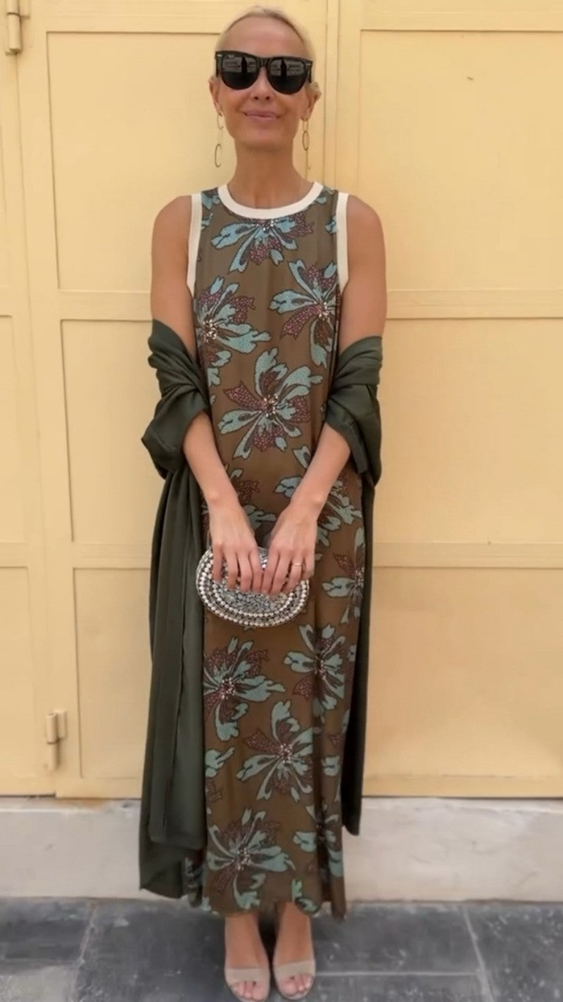 Chloe| Elegant long dress with matching shawl