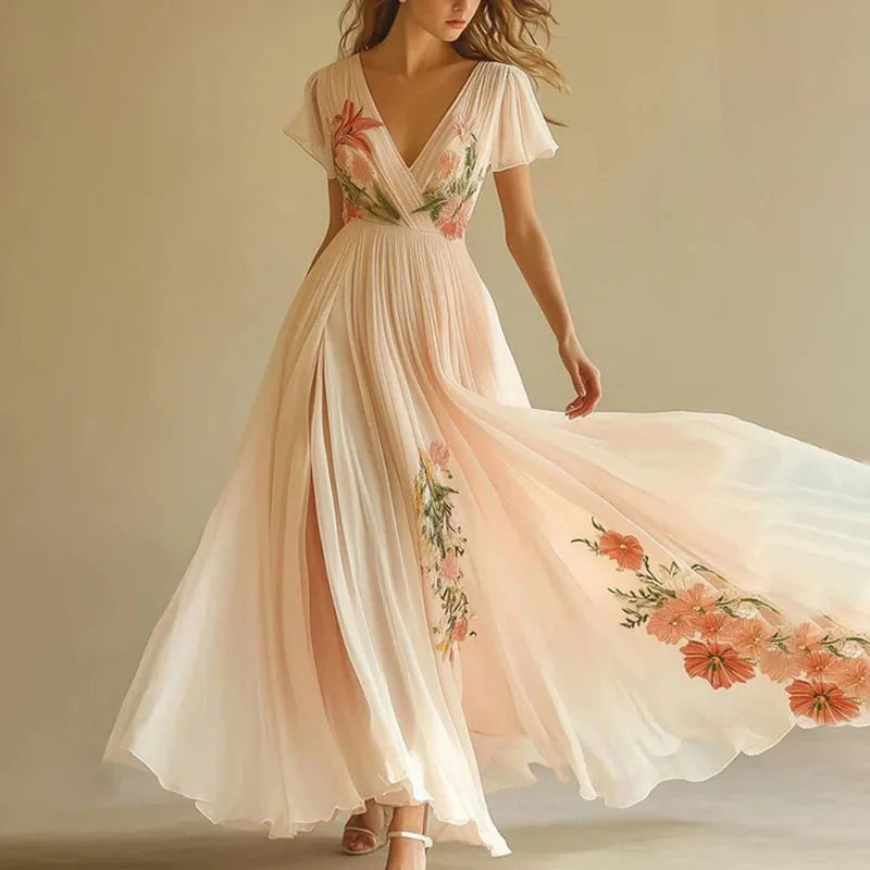 Sarah | Elegant party dresses with V-neck and high waist