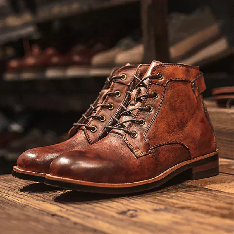 James | Men's Retro Round Toe Boots