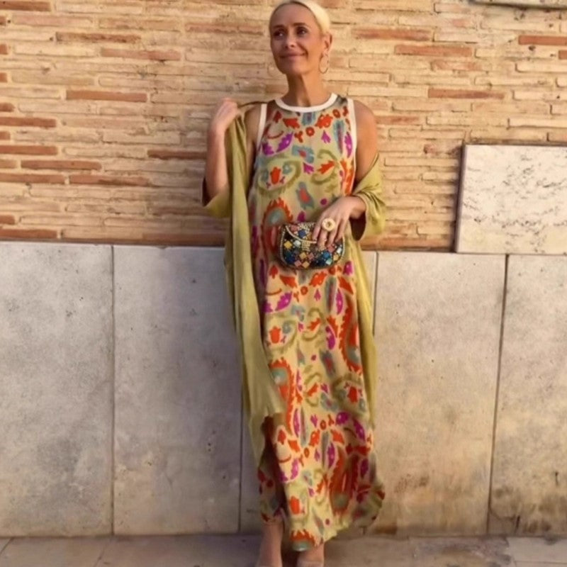 Penelope | Elegant long dress with matching shawl