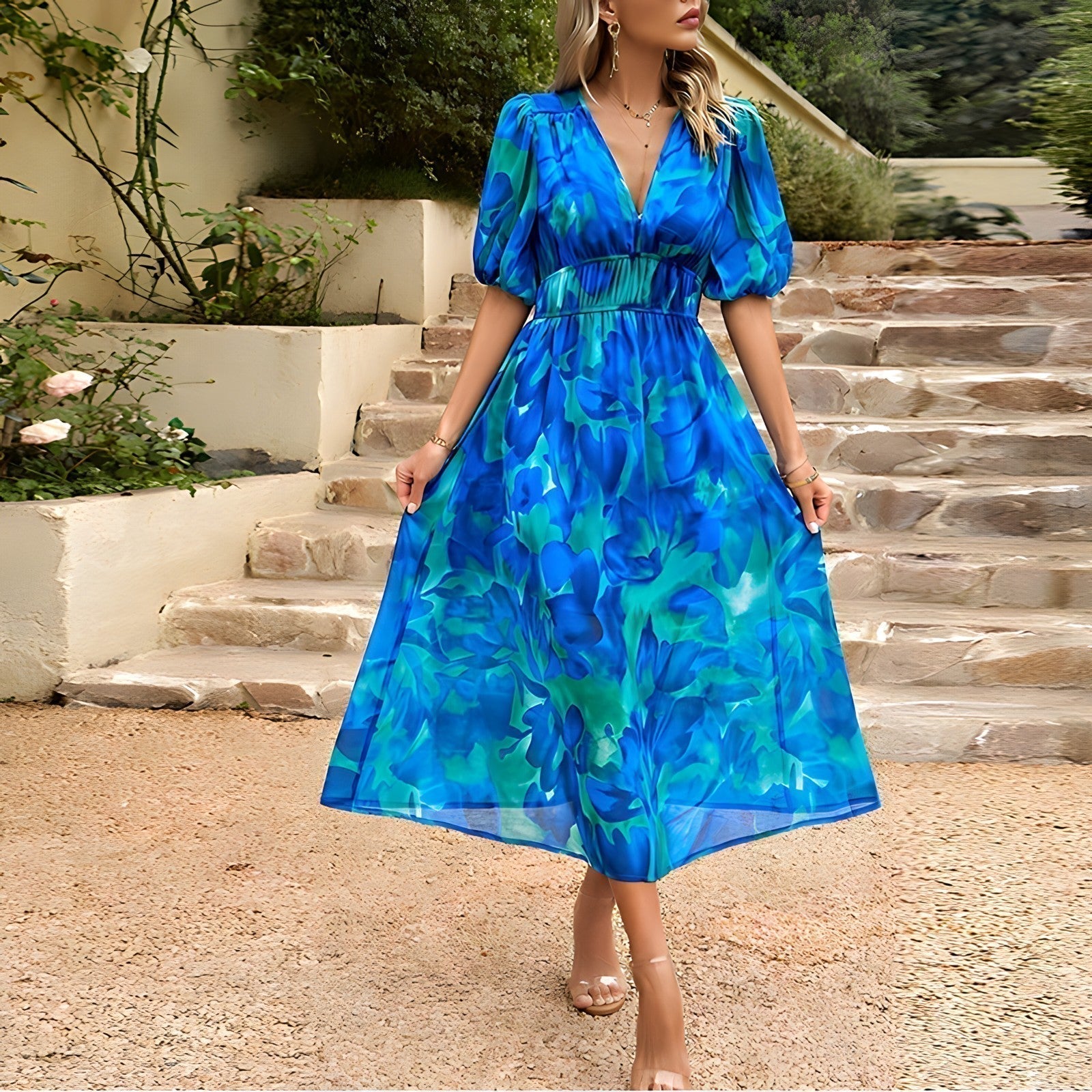 Harper - Midi Dress with V-Neck